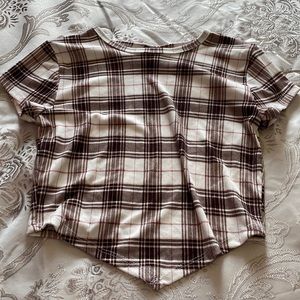 Brown Checker Crop Top